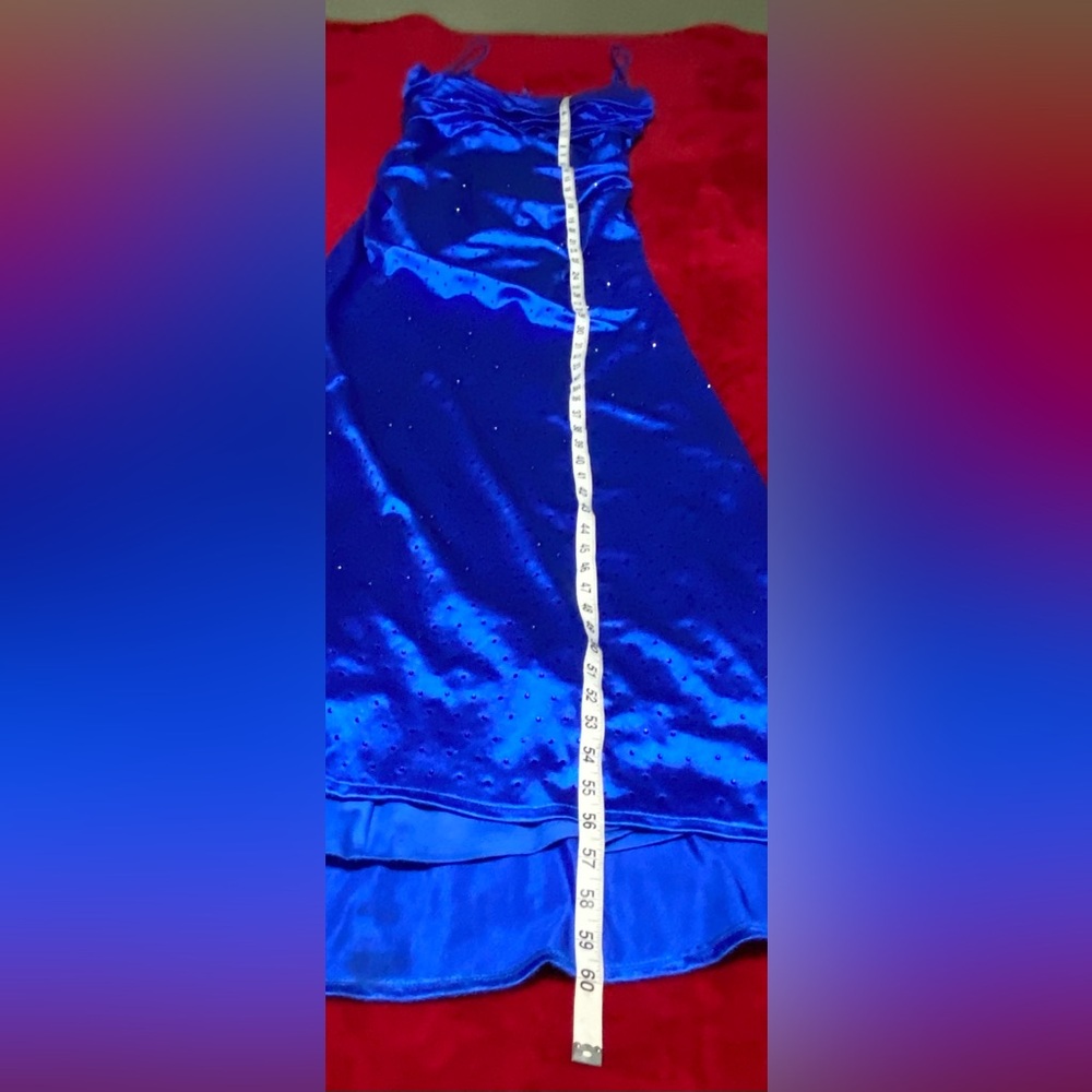 SZ 15 Like New Wore Once Beautiful Blue Subtle Sequins beautiful detail Vibrant! - Picture 8 of 16